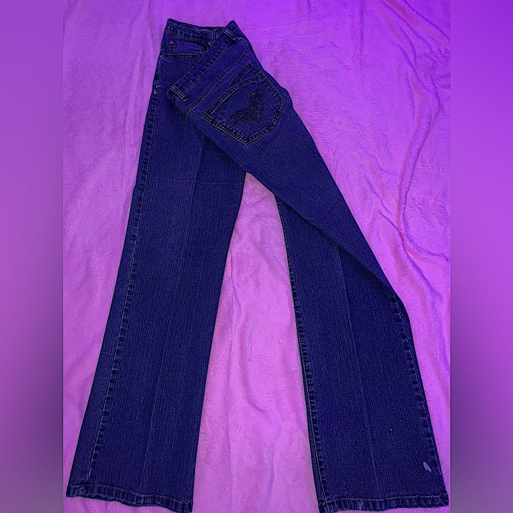 [ ON SALE ] Bill Blass Women Vintage Blue Denim Jeans Size 14 Boot Cut Y2K